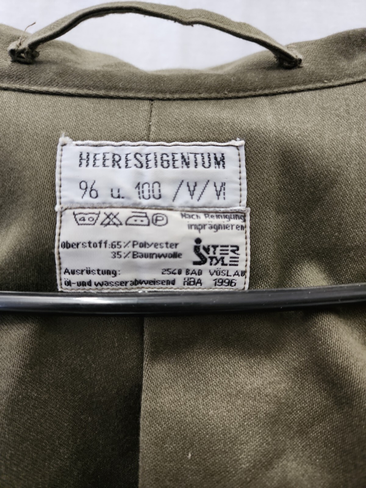 Genuine Austrian Military Jacket Heereseigentum 96 u w/ Zip Out Hood