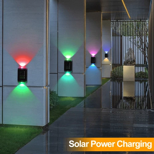 4X LUCES DE PARED LED PARA VALLA DE PUERTA CON ENERGÍA SOLAR SÚPER BRILLANTES LÁMPARA DE JARDÍN EXTERIOR - Imagen 15 de 18