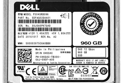 4KG4X DELL SSD 960GB SAS 12G 2.5" SFF - Afbeelding 4 van 8