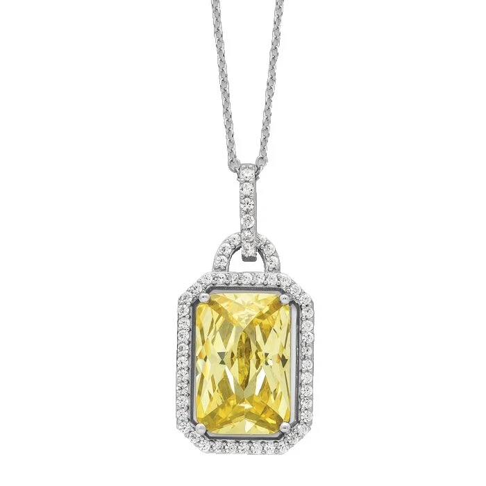 方晶锆石爱好与工艺白色时尚项链和吊坠