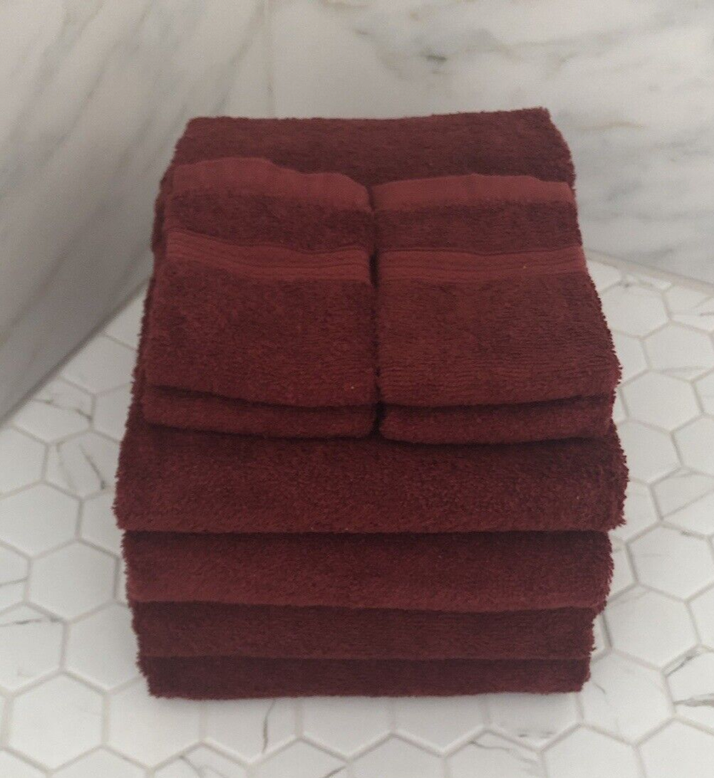 Home Expressions Christmas 4 Bath Towels 4 Washcloths Chtnga Red Set