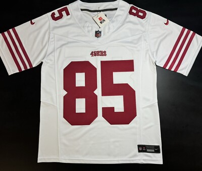 Large George Kittle #85 Vapor FUSE Jersey White Elite Qualty San