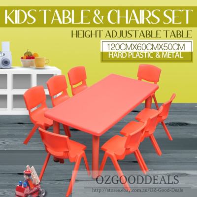 Large Kids Toddler Children Red Activity Table and Red Chairs