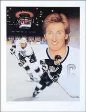 *Wayne Gretzky-Autographed-Art-NHL All-Time *Great One* Edmonton Oilers/LA Kings
