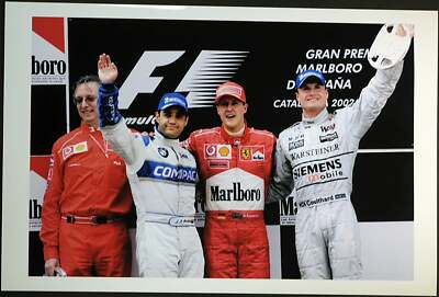 Foto vintage Formula 1 Gp di Spagna 2002 Podio Ft 145 - Stampa 20x30 cm