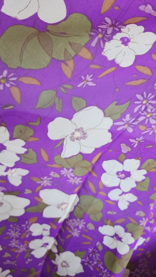 Tela de coser de gasa transparente floral púrpura 45" X 110" JoAnn Store impresión arte artesanal Foto 4 de 4