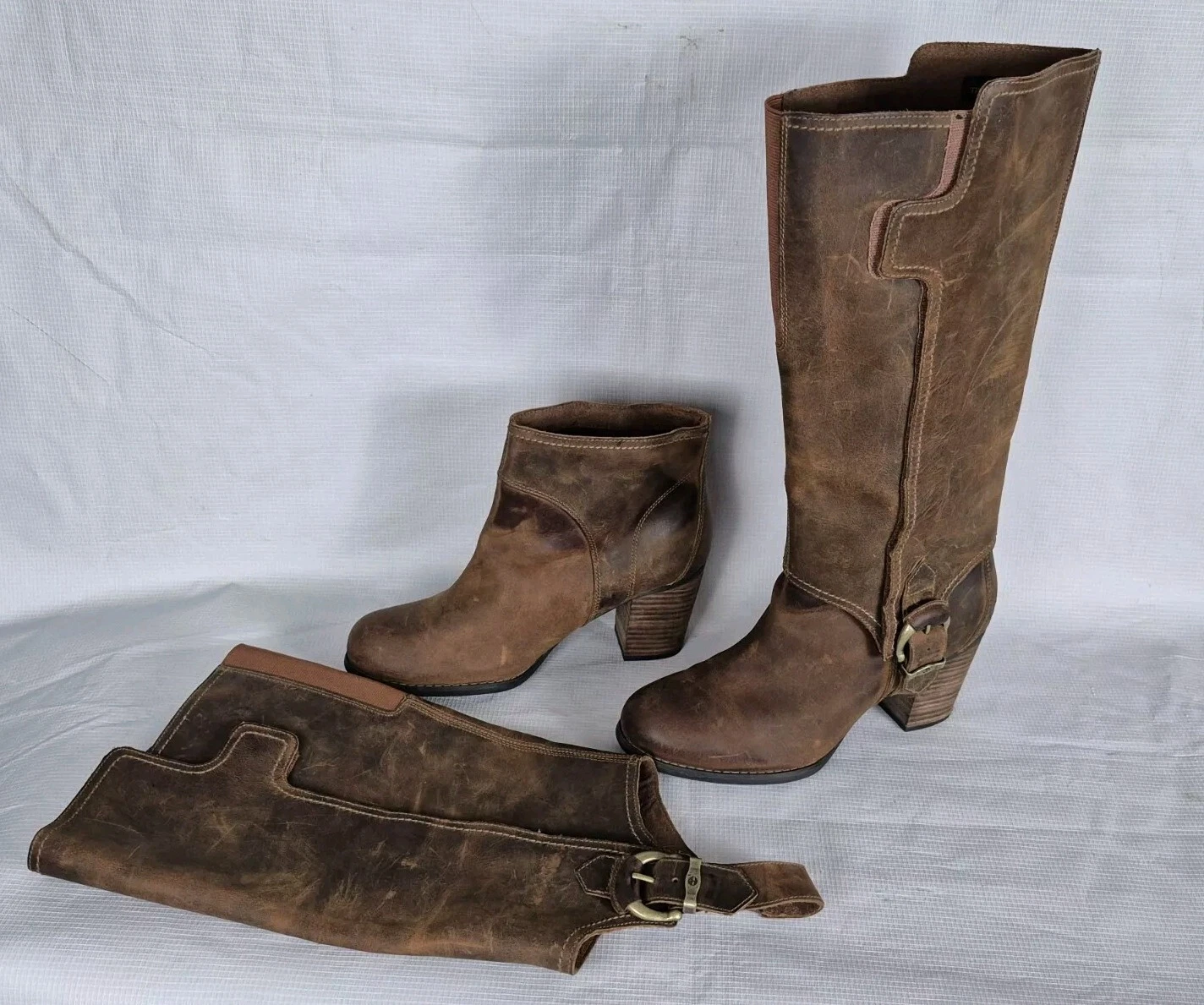 Stivali donna 8 Timberland con fibbia mezza chaps pelle marrone