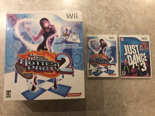 Dance Dance Revolution Hottest Party 2 w/Konami Dance Mat • Bundle •Nintendo Wii