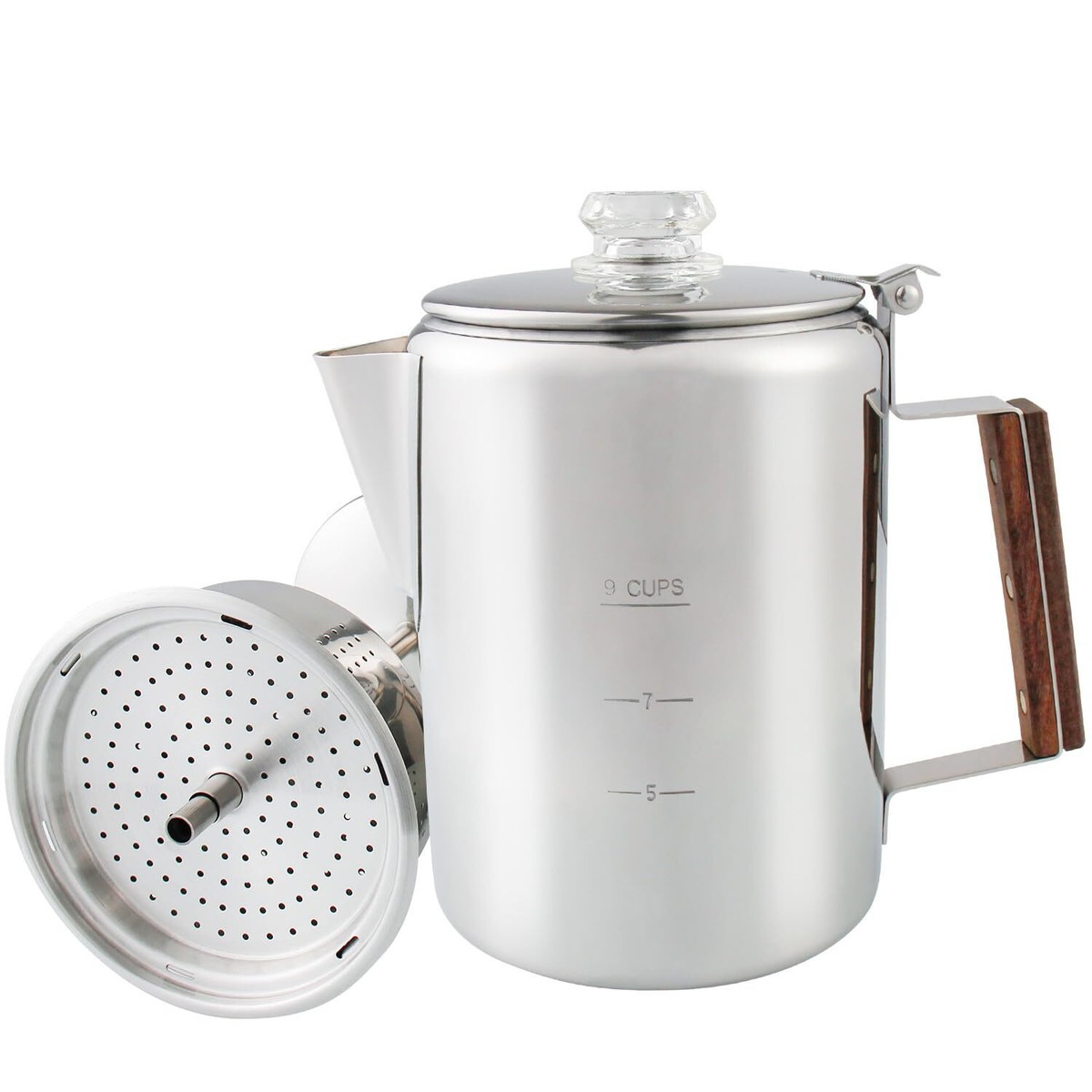 APOXCON Coffee Percolator Camping Coffee Pot Cups Stainless