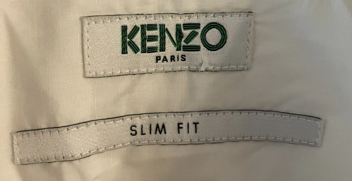 Camicia KENZO Paris taglia 42 16 1 2 slim fit bianca lino manica lunga abbottonata