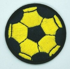 Yellow Soccer Ball Futbol Applique Patch Iron on  1793