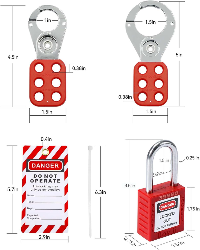 Lockout Tagout Station with 10 Safety Padlocks,4 Hasps,40 Lockout Tags ...