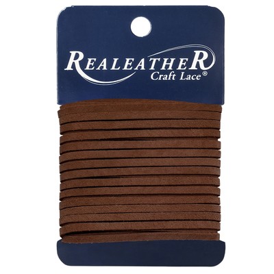 3 Pack - Realeather(R) Crafts Suede Lace 1/8''X8yd-Chocolate - SOS08-2003
