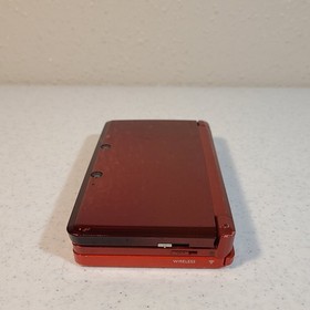Nintendo 3DS Metallic Red Handheld Console System w/ Stylus Charger SD 2 Games