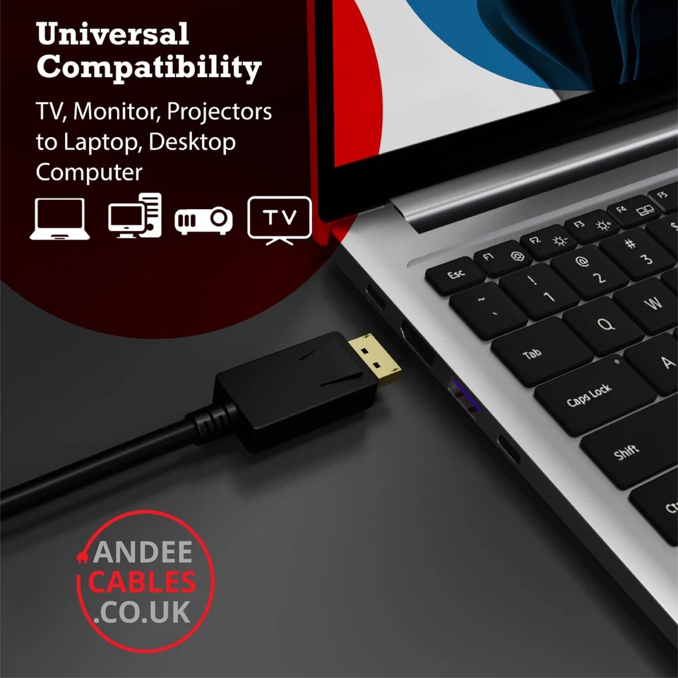 DisplayPort DP to DVI -D Cable 20 pin Digital Monitor Converter Lead Male GOLD - Image 4 of 4