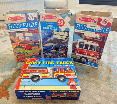 Lot of FOUR Melissa & Doug floor puzzles Ages 3+ COMPLETE SETS