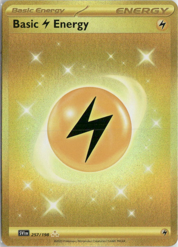 Basic Lightning Energy 257/198 Hyper Rare Scarlet & Violet Pokemon Holo NM