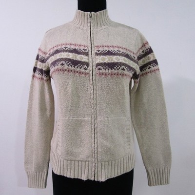 Damen L.L. Bean Fair Isle Isländische Wolle Strickjacke Brustumfang 38/40 UK L SKU Y12242