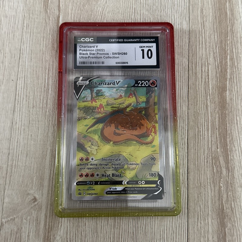 Pokemon Charizard V CGC 10 GEM MINT SWSH260 Ultra Premium Black Star Promo