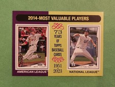 Trout Kershaw 2024 Topps Heritage Mini #207 M 2014 MVPs Angels Dodgers