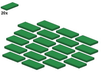 LEGO  - Smooth Parts - Green - 87079-06 - 2x4 (20Stk) - Fliese - Grün