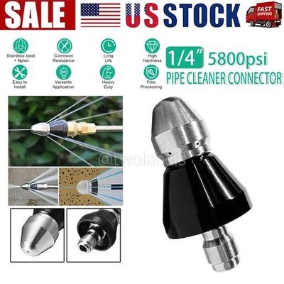 #ad Sewer Cleaning Tool High pressure Nozzle 5000psi Pipe Cleaner 1 4 Inch Connector $7.99