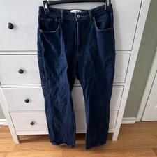 Abercrombie  Fitch Curve Love High Rise Relaxed Jeans Dark Blue