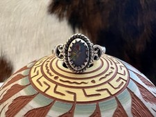 Australian Opal Various Colors Ring Navajo Bohemian Sterling Silver Size 7.75