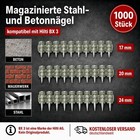 Clous en acier pour béton, magnatisés Hilti BX 3, 1000 pcs, 17/20/24 mm