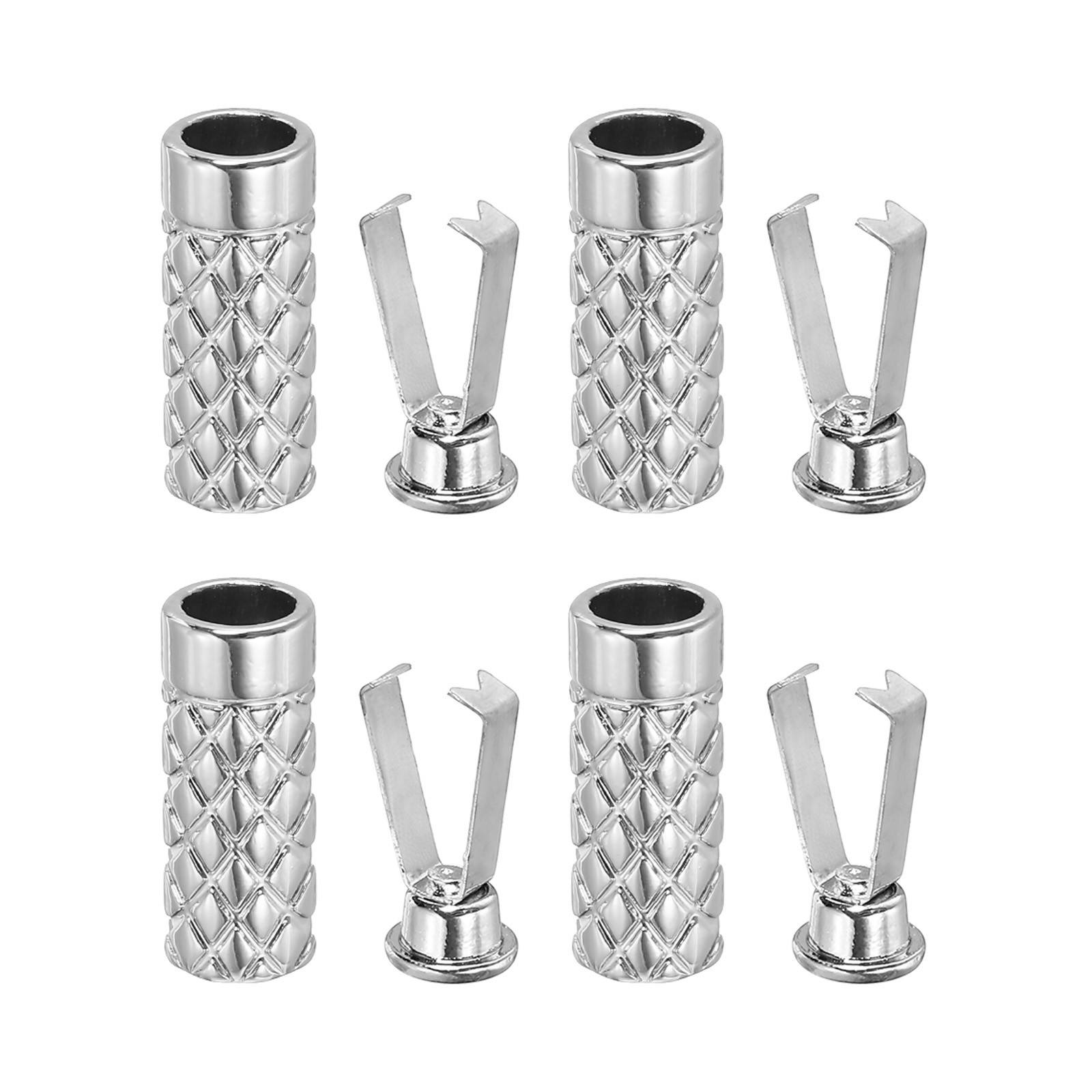 APL Punte per Lacci 4 Pezzi Punte per Lacci per Scarpe Stringa Tono Argento Stile D