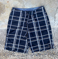 Nike Men's Black/White Plaid Board Shorts Swim Trunks, Size 32