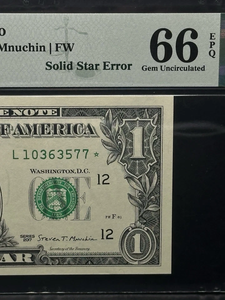 2017- 1 DOLLAR STAR NOTE ERROR Nice Piece For Your Collection - Image 3 of 4