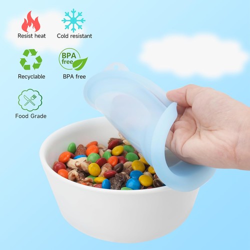 Silicone Lids for  Vitrelle 428-PC 28-Oz Soup/Cereal Bowls, Freezer - Picture 7 of 36