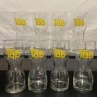 Vintage TAB Diet Soda Pop Hourglass Drinking Glasses Set of 8 1970s Coca Cola