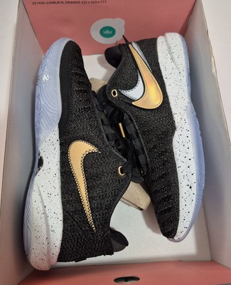 Nike Lebron XX 20 Metallic Gold Black Sneakers Sz 7 Men's/8.5