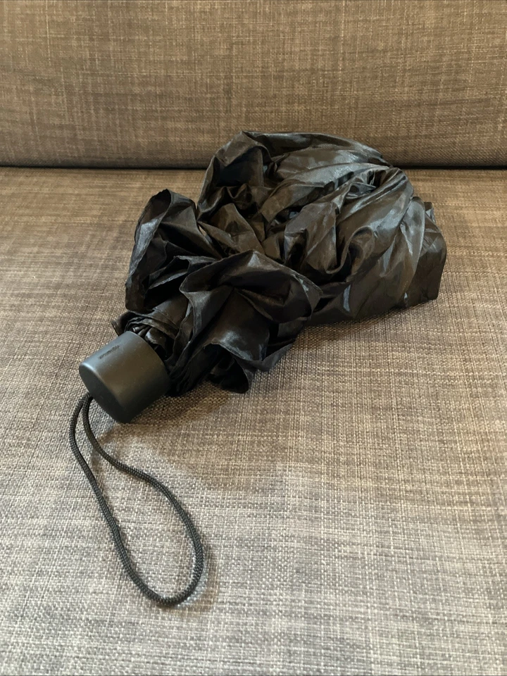 +++ Regenschirm Knirps Minischirm Taschenschirm Autoschirm Schwarz Kompakt +++ - Bild 3 von 4