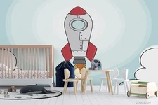 3D Space Rocket Illustration Wall Murals Wallpaper Murals Wall Sticker 2