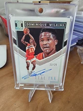 2022-23 Panini Impeccable Dominique Wilkins Immortal Silver Ink Auto /25 Hawks