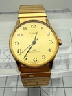 Timex Vintage Manual Wind 33mm Gold-Tone Champagne Dial Watch Excellent Cond