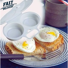 Microwave Egg Poacher Kitchen Steam Maker Cooker 2 Eggs Poach Breakfast Kitchen.
