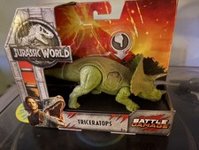 2018 Mattel Jurassic World Fallen Kingdom Triceratops Battle Damage Dinosaur