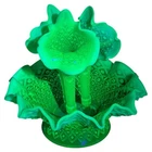 Fenton Uranium Connoisseur Collection Flower Hobnail Vase Epegne Limited Edition