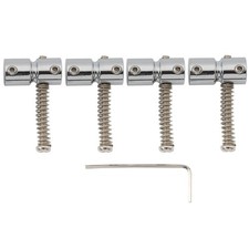 Musiclily Pro 4Pcs Chrome 19mm Bridge Saddles For 4 String Precision Jazz Bass