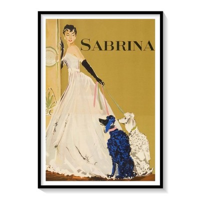 Sabrina (1954) Movie Poster   Classic Film Art Print, Audrey Hepburn Wall Decor