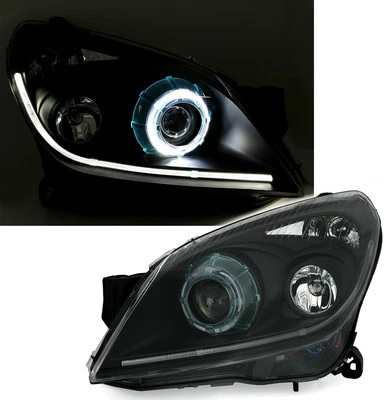 Angel Eyes Scheinwerfer Set für Opel Astra H alle mit XENON in Schwarz HID D2S - Bild 1 von 4