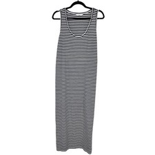 EVERLANE Black & White Striped Sleeveless Maxi Casual Cotton Dress Size Large