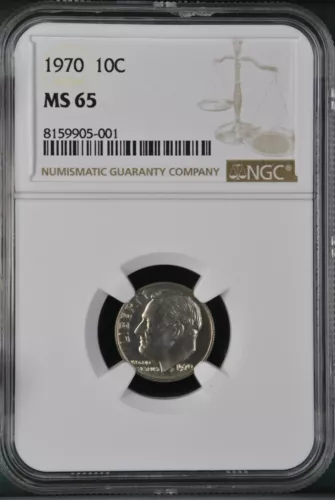 1970  10C  Roosevelt Dime NGC MS65   8159905-001