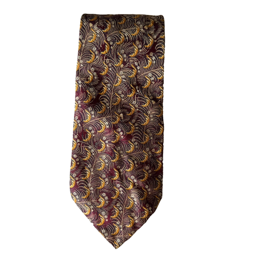 Seven Fold Robert Talbott tie hand sewn silk LTD Edition Red Gold Burgundy