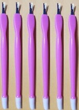 5 Plastic Cuticle Trimmer Pusher Rubber Tip Dead Skin Remover Nail Cleaner Tool