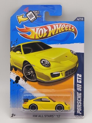 Hot Wheels Mainline 2012 - Porsche 911 GT2 - USA Walmart Exclusive - yellow - #2